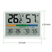 3.4" LCD Digital Thermometer Hygrometer for Home & Office by Habicare