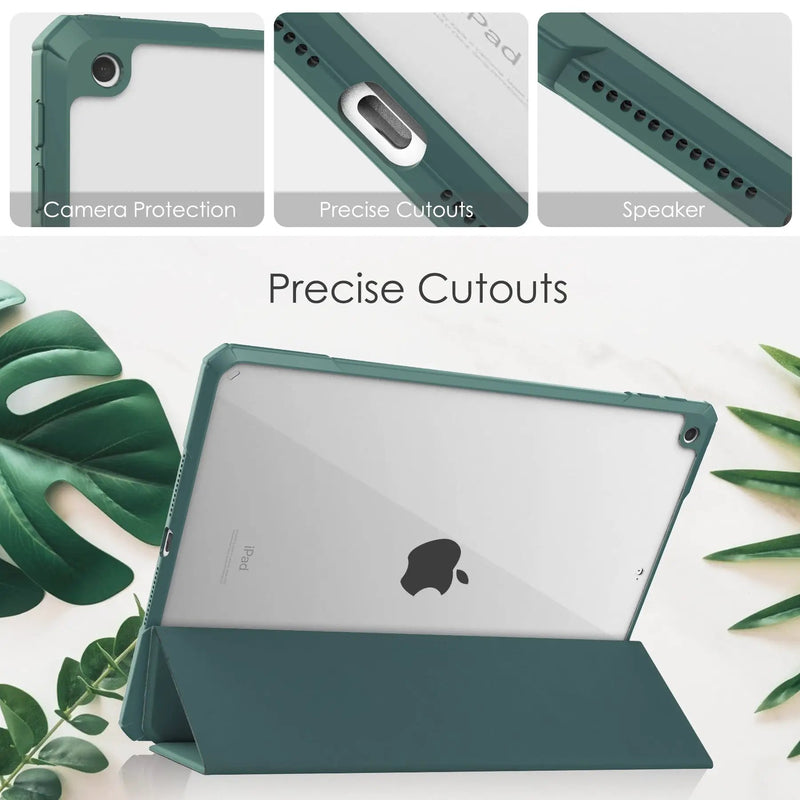 iPad 10.2 Case Clear Transparent Back Shell, Auto Sleep Wake by salelink.co.nz