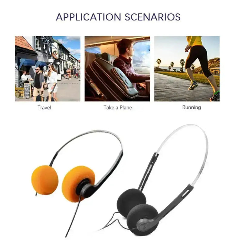 Habicare 3.5mm Wired Stereo Walkman-Style Headphones 3.5mm Wired Stereo Walkman-Style Headphones