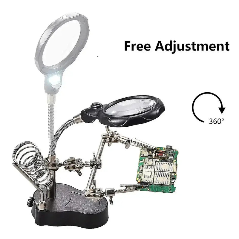 3.5X/12X Welding Magnifier with Auxiliary Clip & Stand by Habicare