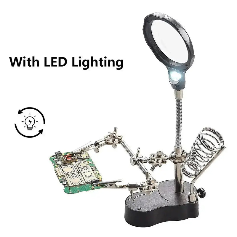 3.5X/12X Welding Magnifier with Auxiliary Clip & Stand by Habicare