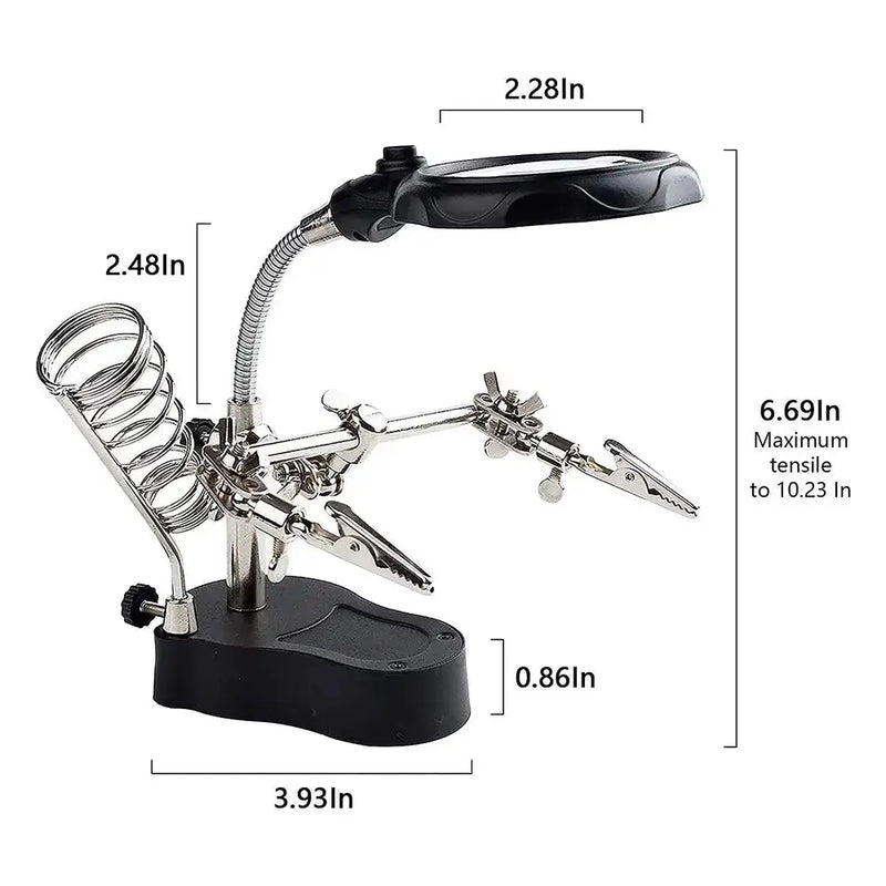3.5X/12X Welding Magnifier with Auxiliary Clip & Stand by Habicare