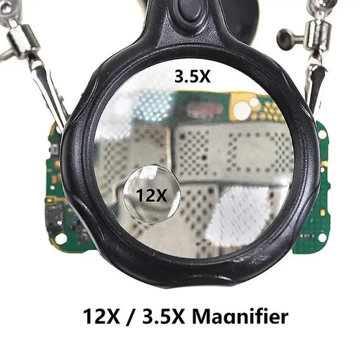 3.5X/12X Welding Magnifier with Auxiliary Clip & Stand by Habicare