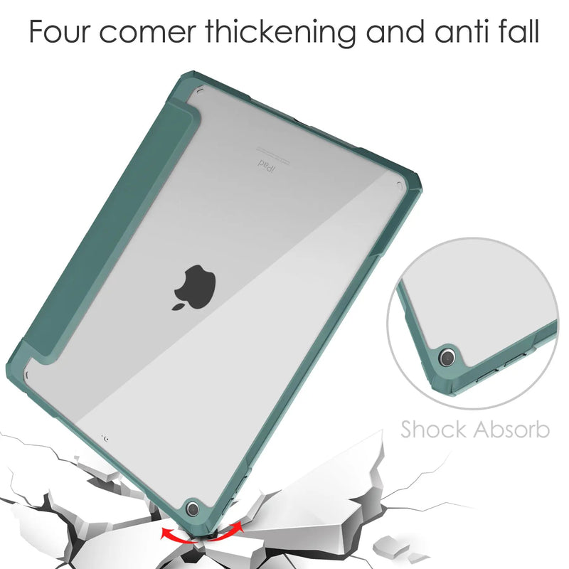 iPad 10.2 Case Clear Transparent Back Shell, Auto Sleep Wake by salelink.co.nz