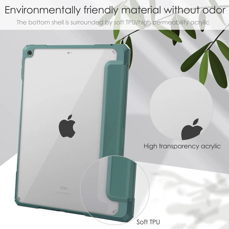 iPad 10.2 Case Clear Transparent Back Shell, Auto Sleep Wake by salelink.co.nz