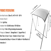 3-Bow Bimini Top Boat Canopy – 900D Polyester (different sizes available) by Habicare
