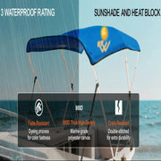 3-Bow Bimini Top Boat Canopy – 900D Polyester (different sizes available) by Habicare