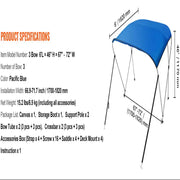 3-Bow Bimini Top Boat Canopy – 900D Polyester (different sizes available) by Habicare