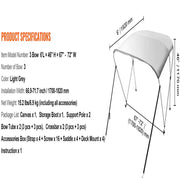 3-Bow Bimini Top Boat Canopy – 900D Polyester (different sizes available) by Habicare