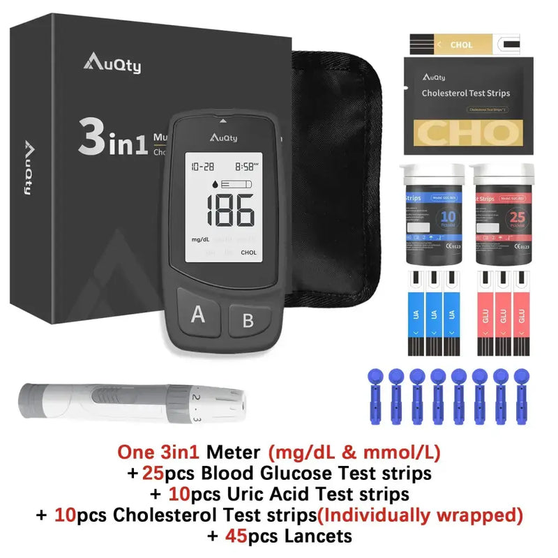 3-in-1 Blood Glucose, Uric Acid & Cholesterol Meter by Habicare