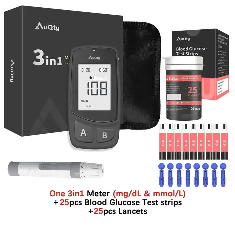 3-in-1 Blood Glucose, Uric Acid & Cholesterol Meter by Habicare