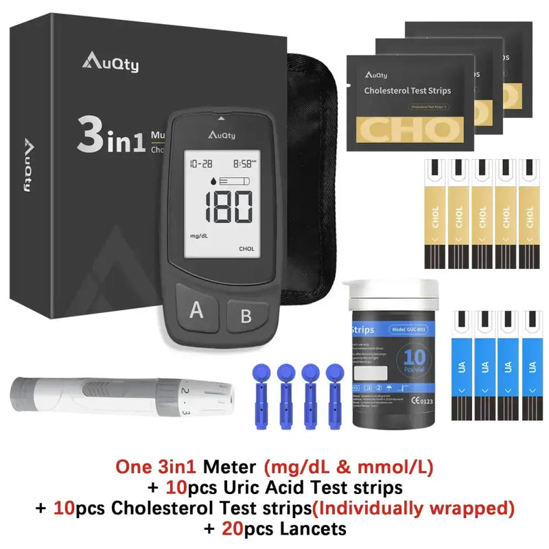 3-in-1 Blood Glucose, Uric Acid & Cholesterol Meter by Habicare