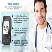 3-in-1 Blood Glucose, Uric Acid & Cholesterol Meter by Habicare
