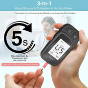 3-in-1 Blood Glucose, Uric Acid & Cholesterol Meter by Habicare