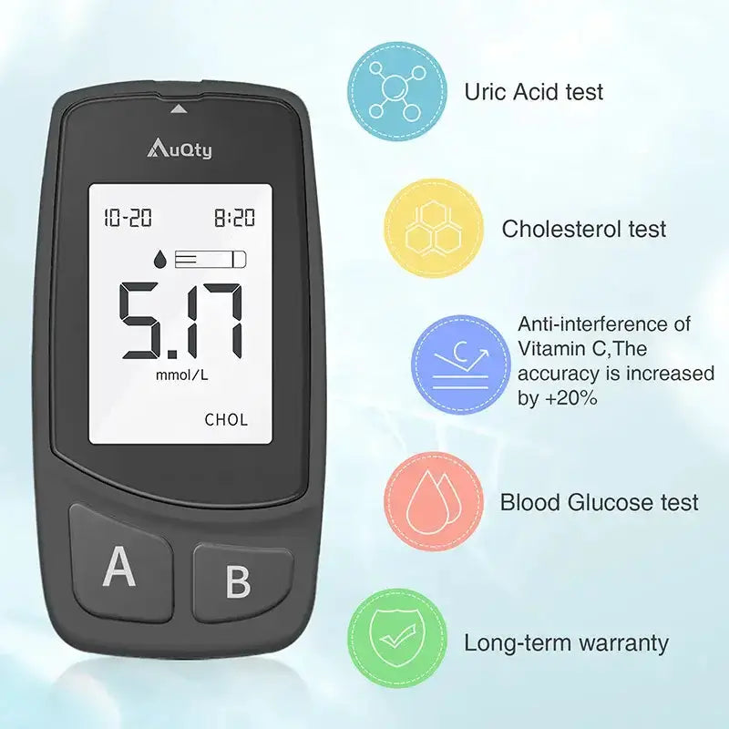 3-in-1 Blood Glucose, Uric Acid & Cholesterol Meter by Habicare