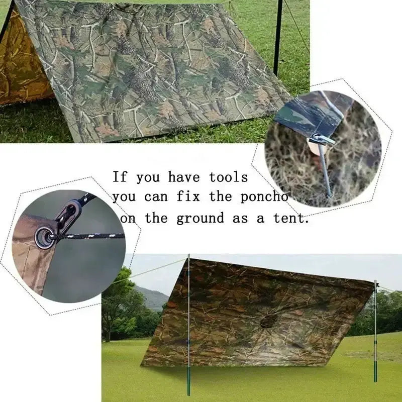 3 in 1 Rain Poncho / Waterproof Tent / Picnic Mat by Habicare