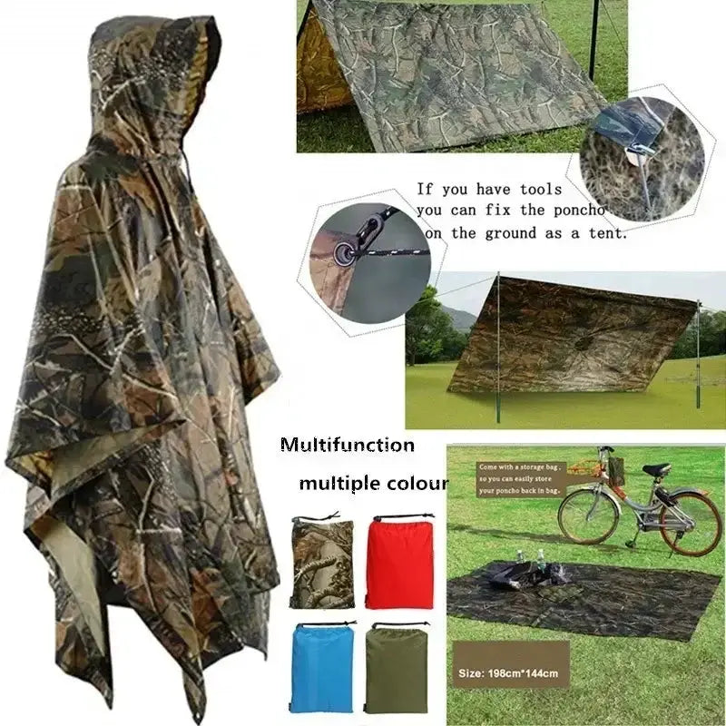 3 in 1 Rain Poncho / Waterproof Tent / Picnic Mat by Habicare