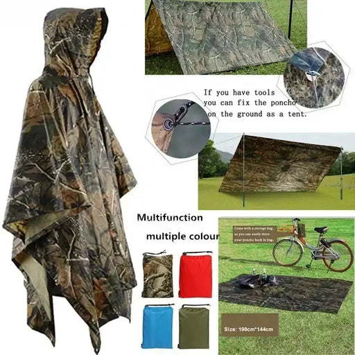 3 in 1 Rain Poncho / Waterproof Tent / Picnic Mat by Habicare