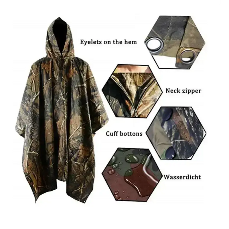 3 in 1 Rain Poncho / Waterproof Tent / Picnic Mat by Habicare