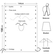 3 in 1 Rain Poncho / Waterproof Tent / Picnic Mat by Habicare