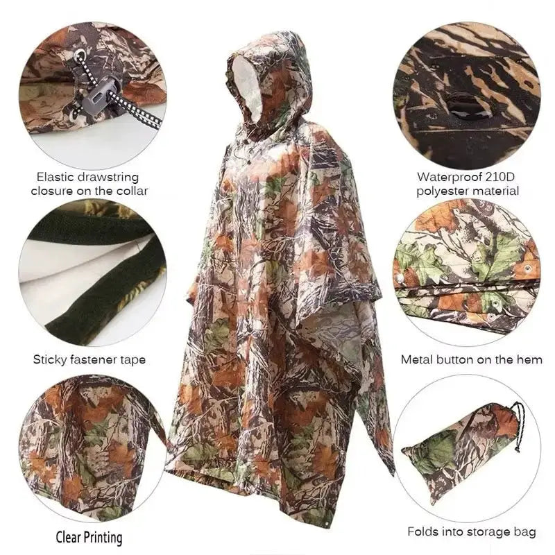3 in 1 Rain Poncho / Waterproof Tent / Picnic Mat by Habicare