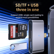 techplus 3 In 1 USB OTG Card Reader USB C Micro USB SD TF Adapter For Phones 3 In 1 USB OTG Card Reader USB C Micro USB Adapter