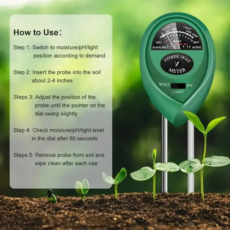 Soil Meter (Moisture, Light, PH) by Habicare