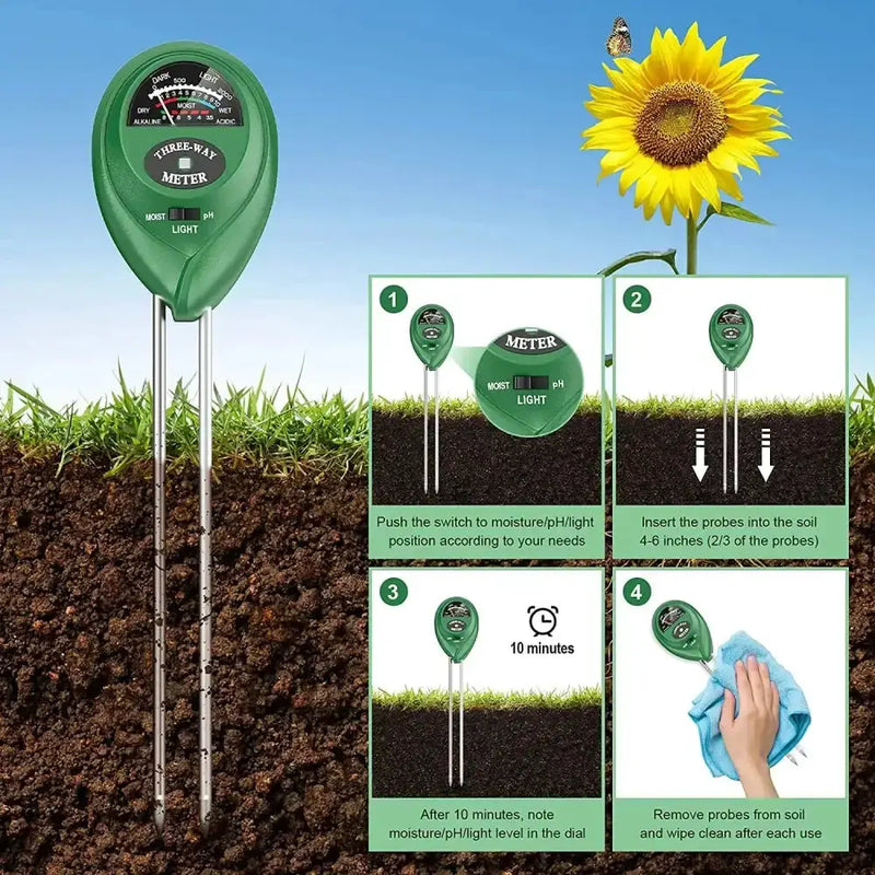 Soil Meter (Moisture, Light, PH) by Habicare