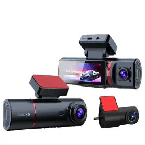 3-Lens Car Camera – Front/Inside/Rear 4K DVR (different models available) by Habicare