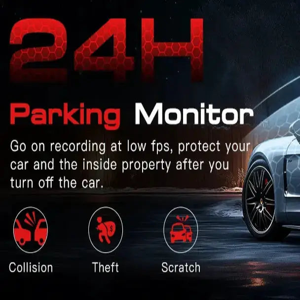 3-Lens Car Camera – Front/Inside/Rear 4K DVR (different models available) by Habicare