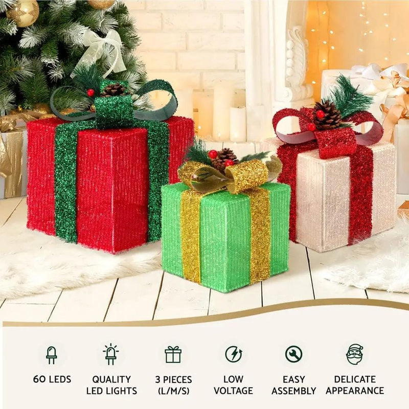 SportZone.co.nz Occasions > Christmas > Christmas Wreaths & Garlands Jingle Jollys Christmas Lights 60 LED Fairy Light Gift Box 3pcs Decorations RGW Jingle Jollys Christmas Lights 60 LED Fairy Light Gift Box 3pcs Decorations RGW