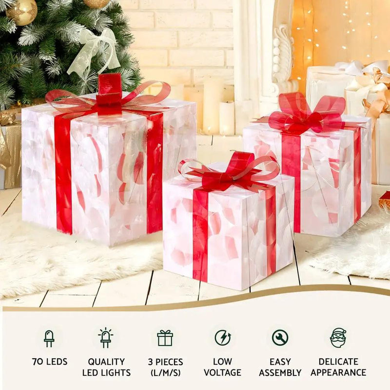 SportZone.co.nz Occasions > Christmas > Christmas Wreaths & Garlands Jingle Jollys Christmas Lights 70 LED Fairy Light Gift Box 3pcs Decorations Red Jingle Jollys Christmas Lights 70 LED Fairy Light Gift Box 3pcs Decorations Red