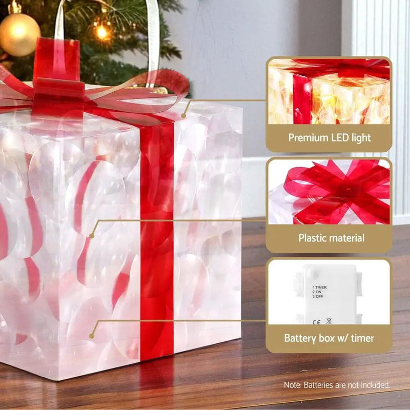 SportZone.co.nz Occasions > Christmas > Christmas Wreaths & Garlands Jingle Jollys Christmas Lights 70 LED Fairy Light Gift Box 3pcs Decorations Red Jingle Jollys Christmas Lights 70 LED Fairy Light Gift Box 3pcs Decorations Red