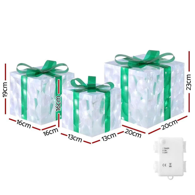SportZone.co.nz Occasions > Christmas > Outdoor Decorations & Lights Jingle Jollys Christmas Lights 70 LED Fairy Light Gift Box 3pcs Decorations Set Jingle Jollys Christmas Lights 70 LED Fairy Light Gift Box 3pcs Decorations Set