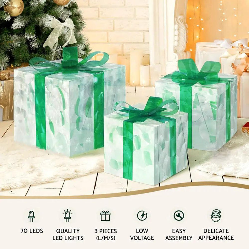SportZone.co.nz Occasions > Christmas > Outdoor Decorations & Lights Jingle Jollys Christmas Lights 70 LED Fairy Light Gift Box 3pcs Decorations Set Jingle Jollys Christmas Lights 70 LED Fairy Light Gift Box 3pcs Decorations Set