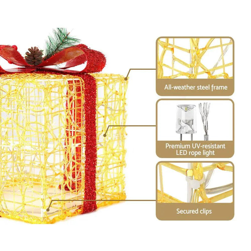 SportZone.co.nz Occasions > Christmas > Outdoor Decorations & Lights Jingle Jollys Christmas Lights Gift Box Set 3 PCS Set 48 LED Decorations Jingle Jollys Christmas Lights Gift Box Set 3 PCS Set 48 LED Decorations