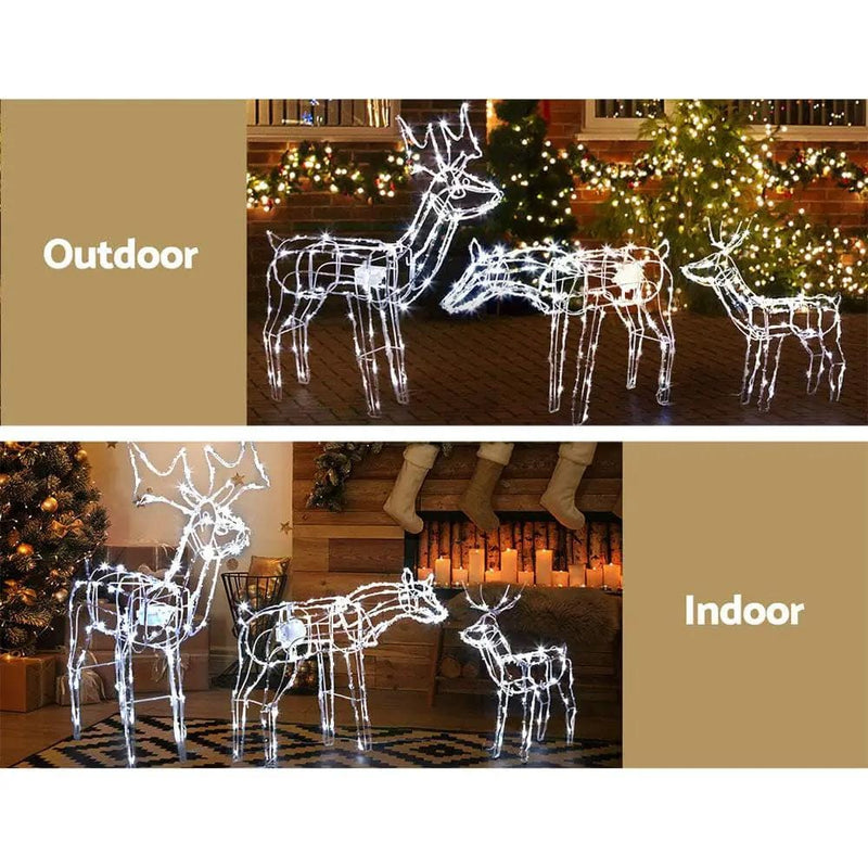 SportZone.co.nz Occasions > Christmas > Outdoor Decorations & Lights Jingle Jollys Christmas Lights 3 Pcs Reindeers 250 LED Decorations Jingle Jollys Christmas Lights 3 Pcs Reindeers 250 LED Decorations