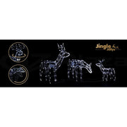 SportZone.co.nz Occasions > Christmas > Outdoor Decorations & Lights Jingle Jollys Christmas Lights 3 Pcs Reindeers 250 LED Decorations Jingle Jollys Christmas Lights 3 Pcs Reindeers 250 LED Decorations