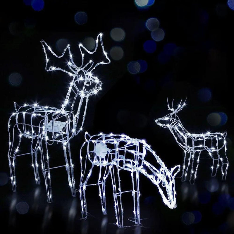 SportZone.co.nz Occasions > Christmas > Outdoor Decorations & Lights Jingle Jollys Christmas Lights 3 Pcs Reindeers 250 LED Decorations Jingle Jollys Christmas Lights 3 Pcs Reindeers 250 LED Decorations