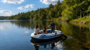 SportZone.co.nz Outdoor Recreation > Boating > Canoes & Kayaks 3 Person Inflatable Boat PVC Raft | Lakes & Pool Boat with Oars and Pump 3 Person Inflatable Boat PVC Raft | Lakes & Pool Boat with Oars and Pump