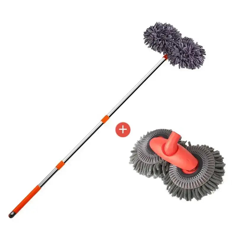 3-Section Telescopic Car Wash Mop with Double Brush Head by Habicare