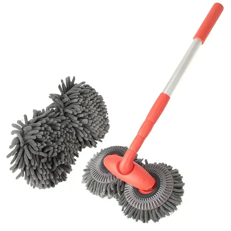 3-Section Telescopic Car Wash Mop with Double Brush Head by Habicare