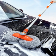 3-Section Telescopic Car Wash Mop with Double Brush Head by Habicare