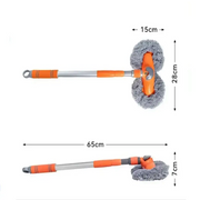 3-Section Telescopic Car Wash Mop with Double Brush Head by Habicare