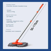 3-Section Telescopic Car Wash Mop with Double Brush Head by Habicare