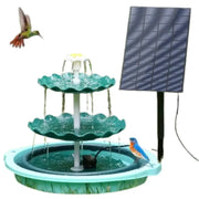 3-Tier Bird Bath with Detachable DIY Solar Fountain with 25W Pump by Habicare