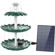 3-Tier Bird Bath with Detachable DIY Solar Fountain with 25W Pump by Habicare