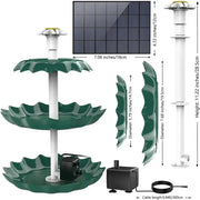3-Tier Bird Bath with Detachable DIY Solar Fountain with 25W Pump by Habicare