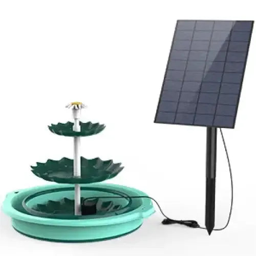 3-Tier Bird Bath with Detachable DIY Solar Fountain with 25W Pump by Habicare