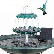 3-Tier Bird Bath with Detachable DIY Solar Fountain with 25W Pump by Habicare